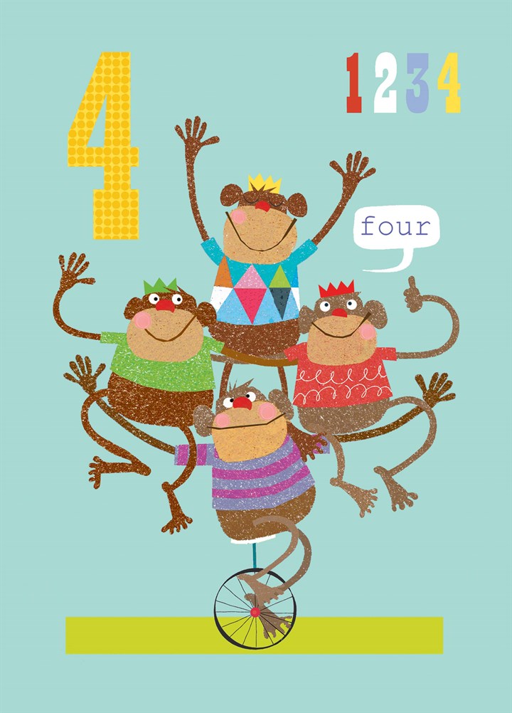 Four Monkeys Card