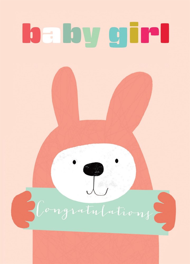 Baby Girl Bunny Card