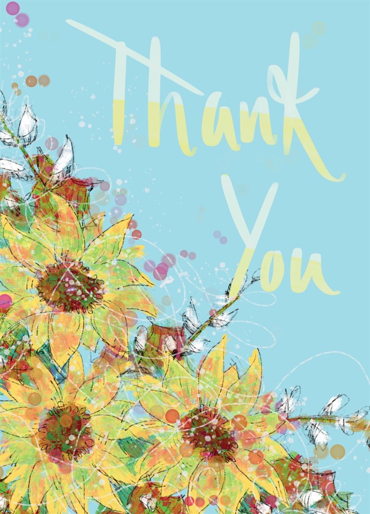 Thank You With Sunflowers Card