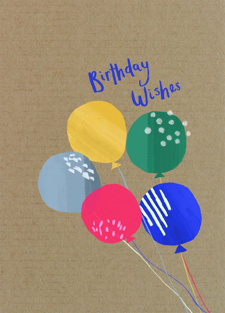 Birthday Balloons On Recycled Paper Card