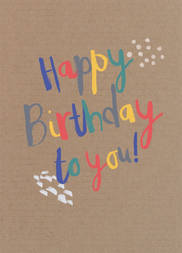 Birthday Text On Recycled Paper Card
