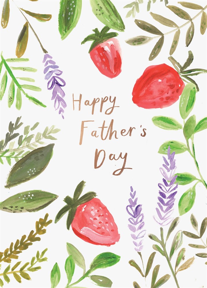 Painted Father's Day Straberries Card