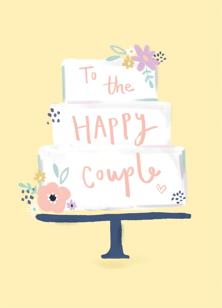 Simple Modern Wedding Cake - To The Happy Couple Card