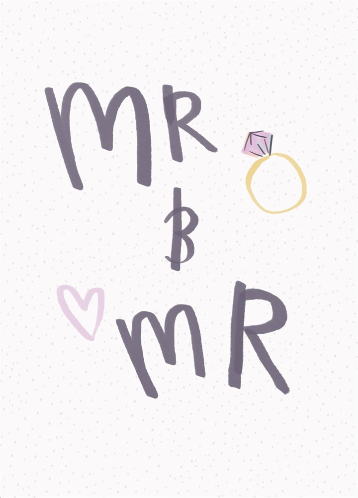 Simple Mr & Mr Wedding Lettering Engagement Or Wedding Card