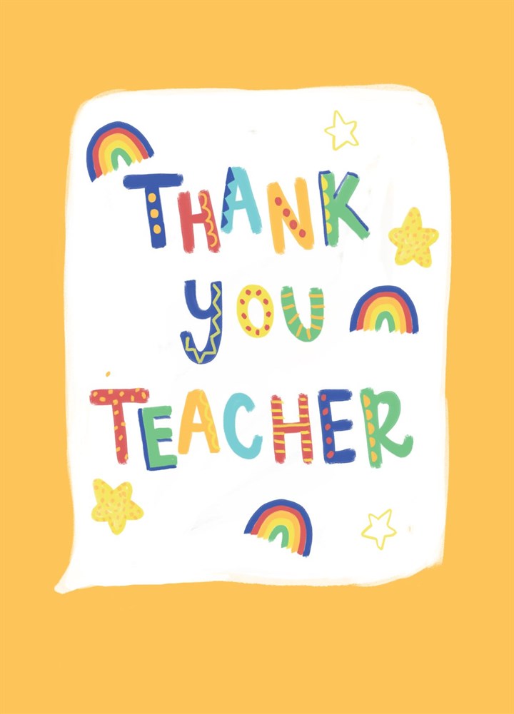 Rainbows And Stars Thank You Card
