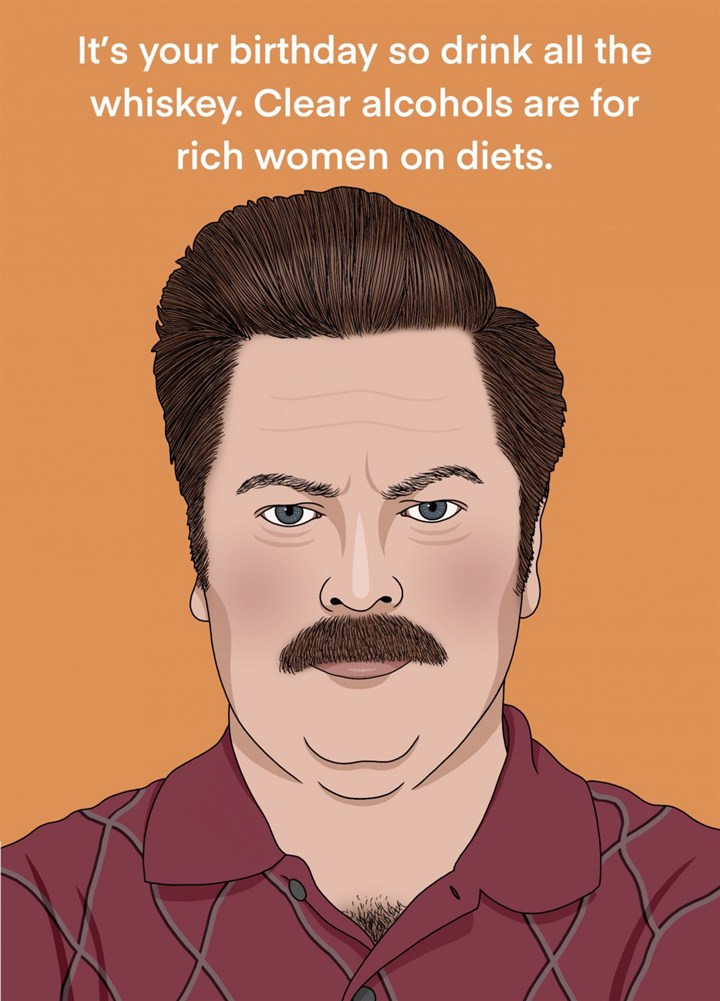 Ron Swanson Parks And Rec Birthday Card