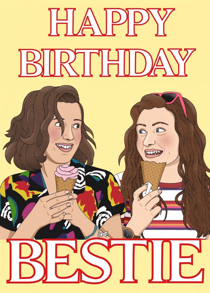 Strange Things Eleven And Max Bestie Birthday Card