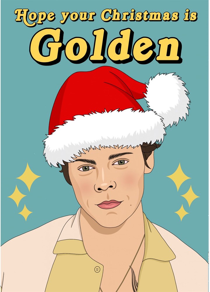 Harry Styles Golden Christmas Card