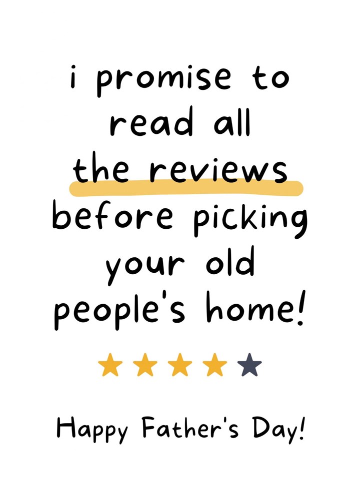 Dad Review Card - Father's Day