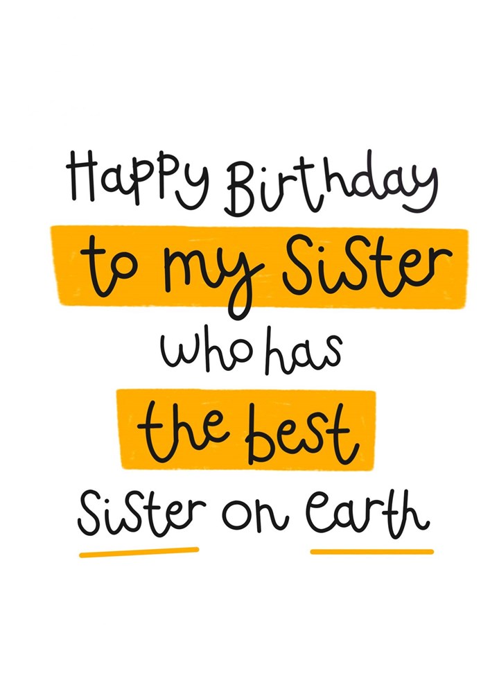 Happy Birthday To My Sister Card