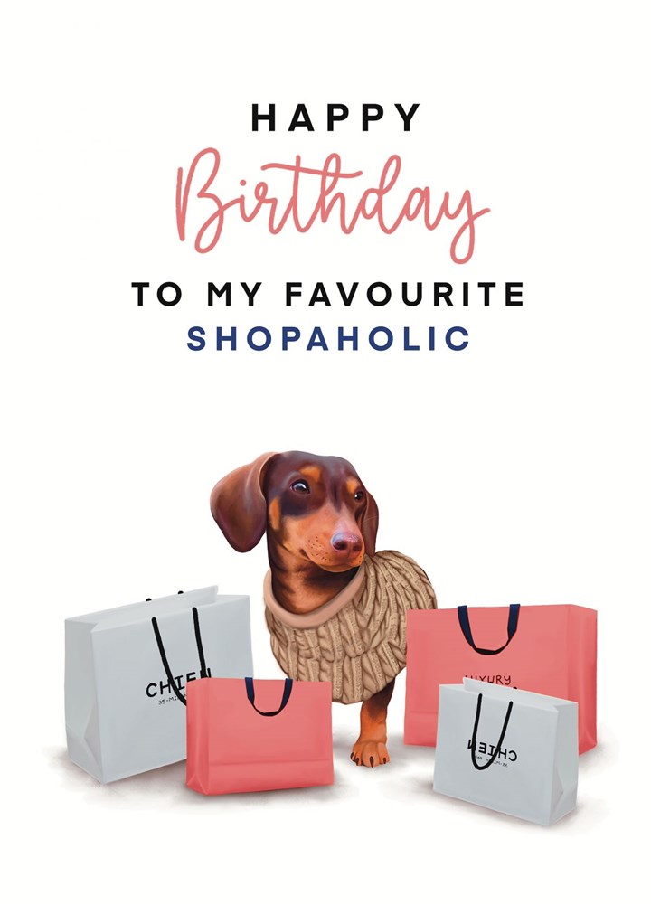 Shopaholic Pup Card