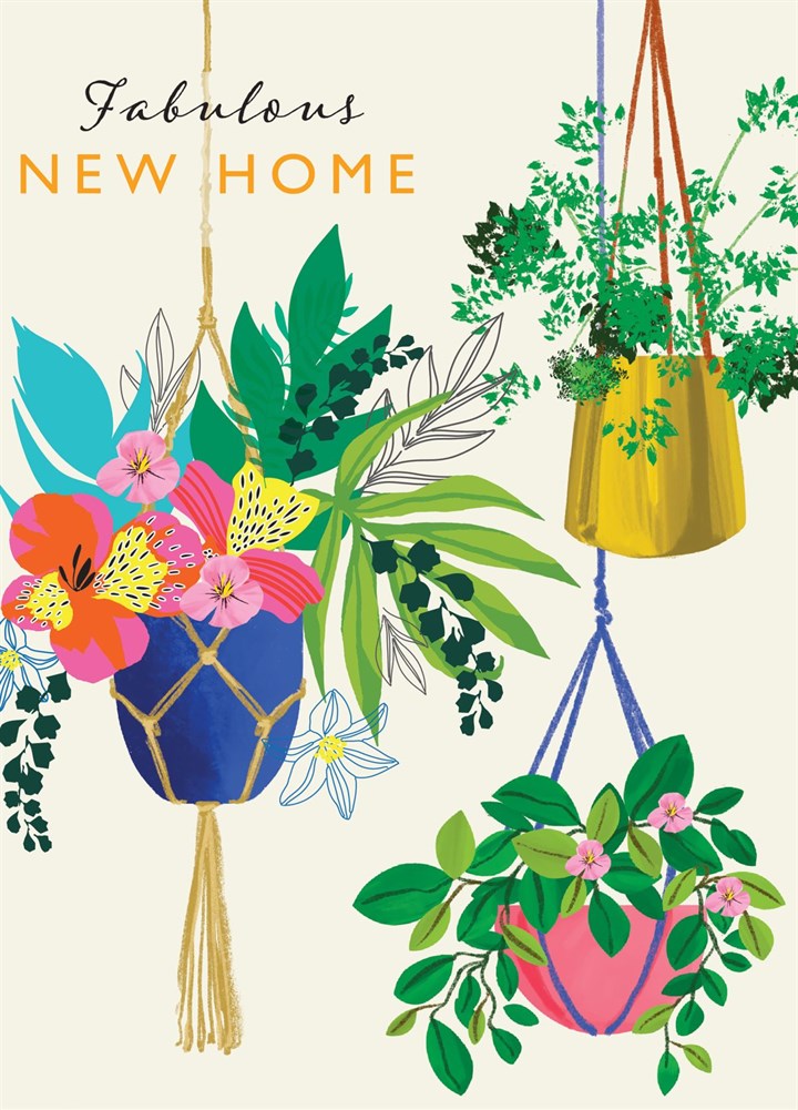 Fabulous New Home Macrame House Plant Card