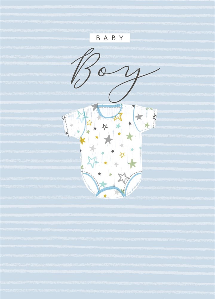Baby Boy Baby Grow Card