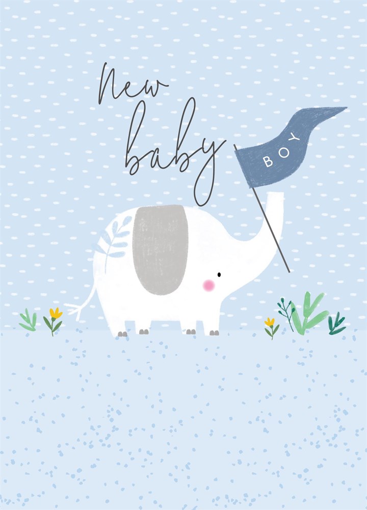 New Baby Boy Elephant Card