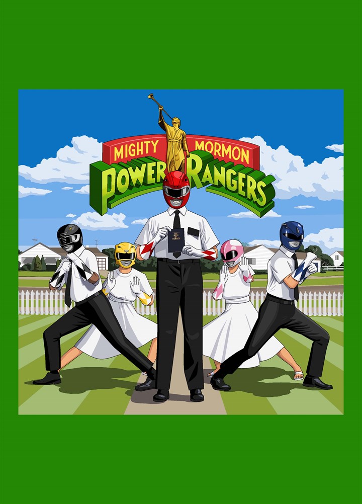 Mighty Mormon Power Rangers Card