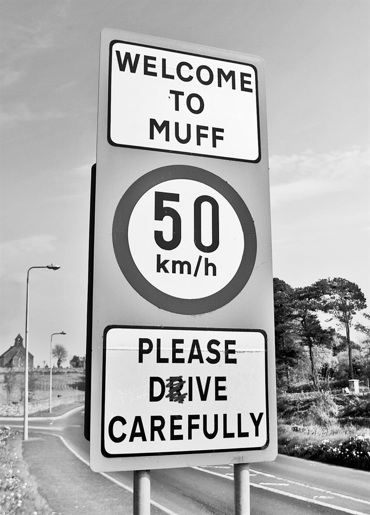 Welcome To Muff Please Dive Carefully Card
