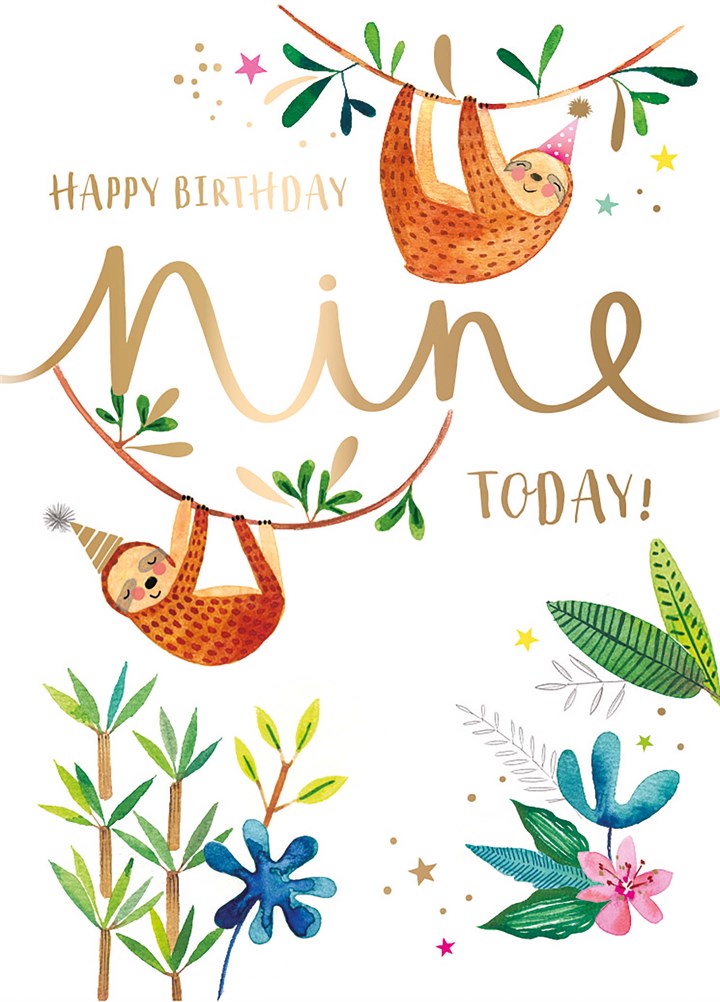 Happy Birthday Nine Today Card