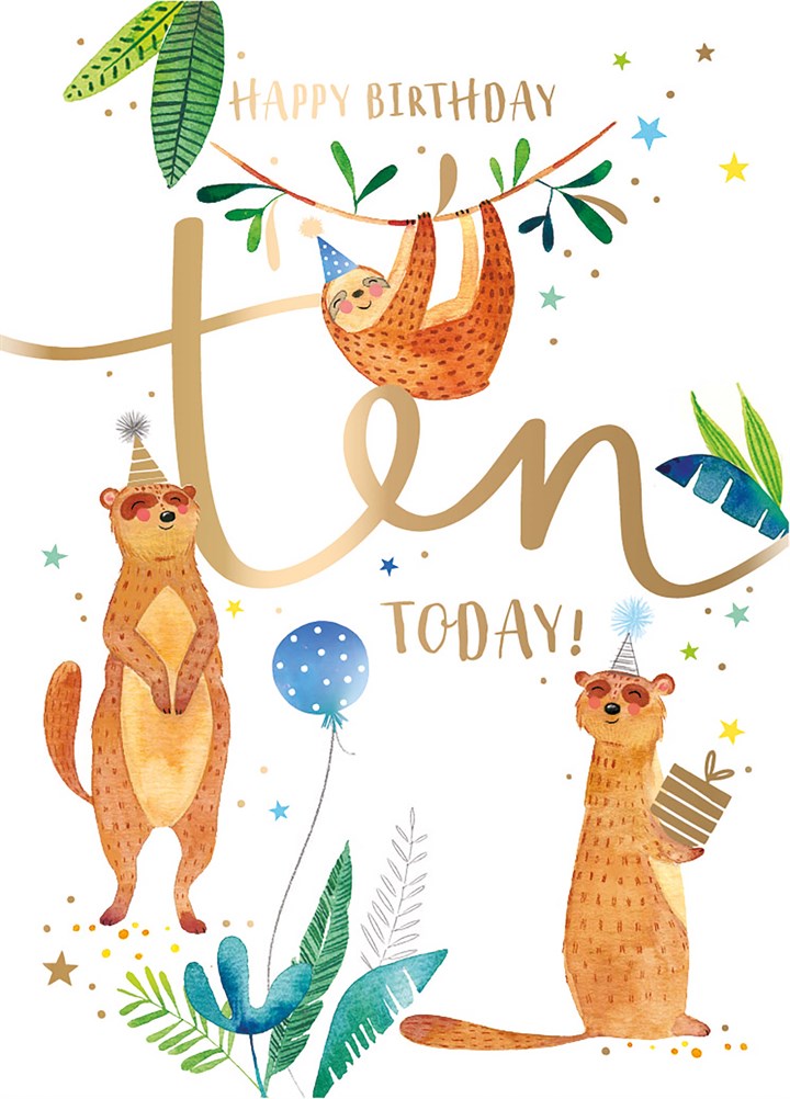 Happy Birthday Ten Today Card