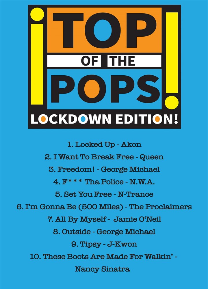 Top Of The Pops Lockdown Edition Card