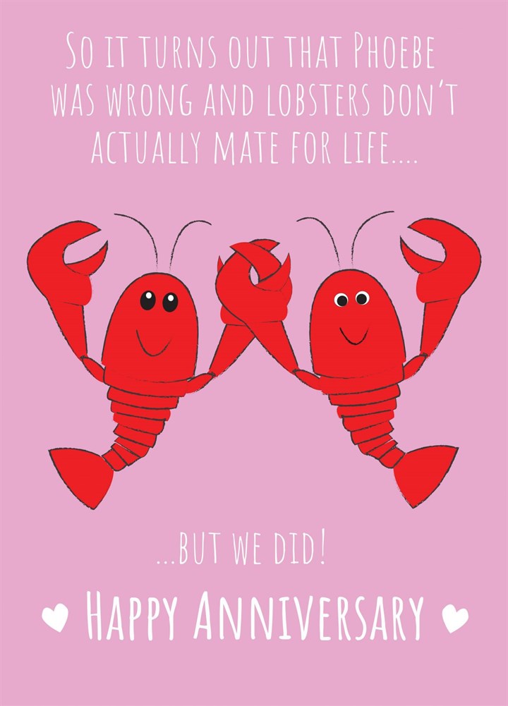 Lobsters For Life - Anniversary Card