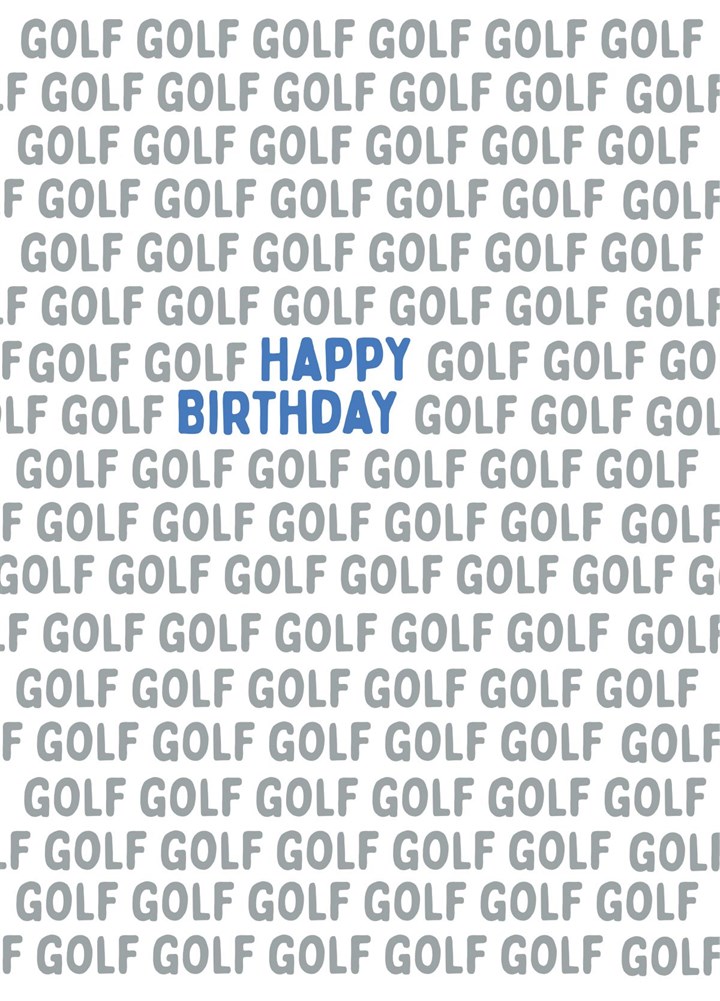 Golf Golf Golf Card