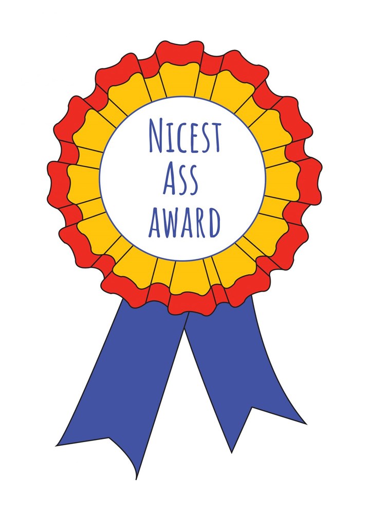Nicest Ass Award Card