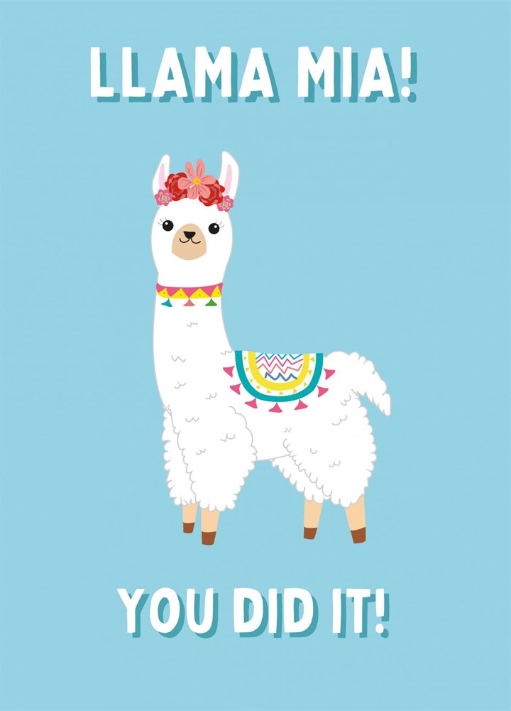 Llama Mia You Did It Card