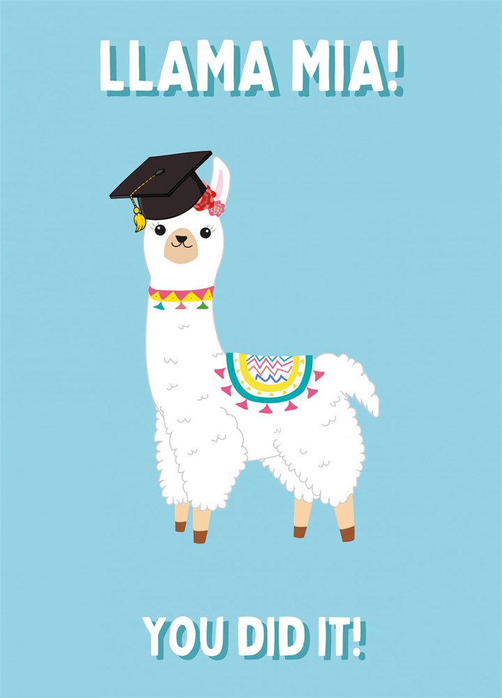 Llama Graduation - Congratulations Card