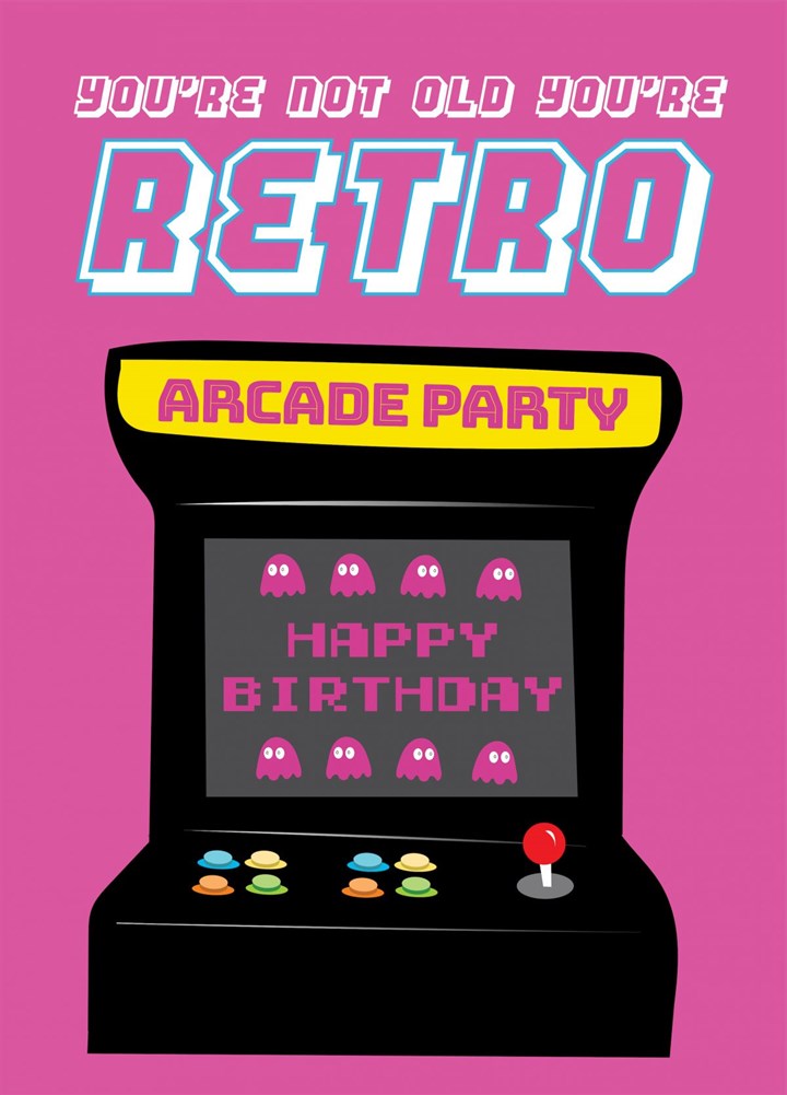 Retro Party - Happy Birthday Card