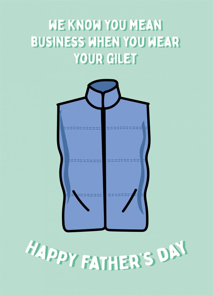 Gilet Dad - Happy Father's Day Card