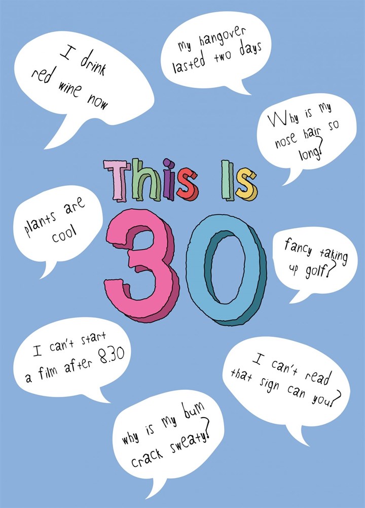 This Is 30 (For Him) - Happy 30th Birthday Card