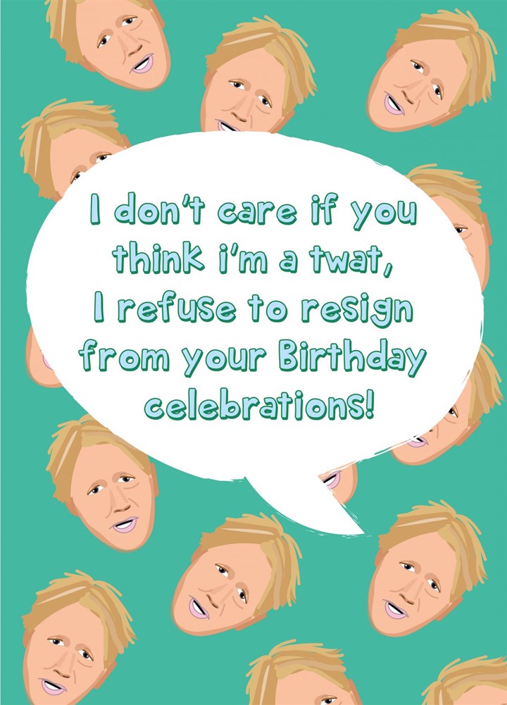 Boris Resignation Birthday Card