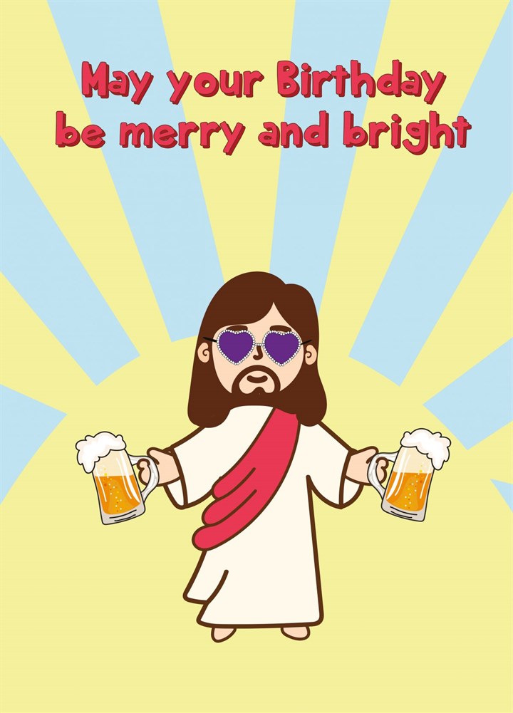 Merry And Bright Birthday - December Birthday Card