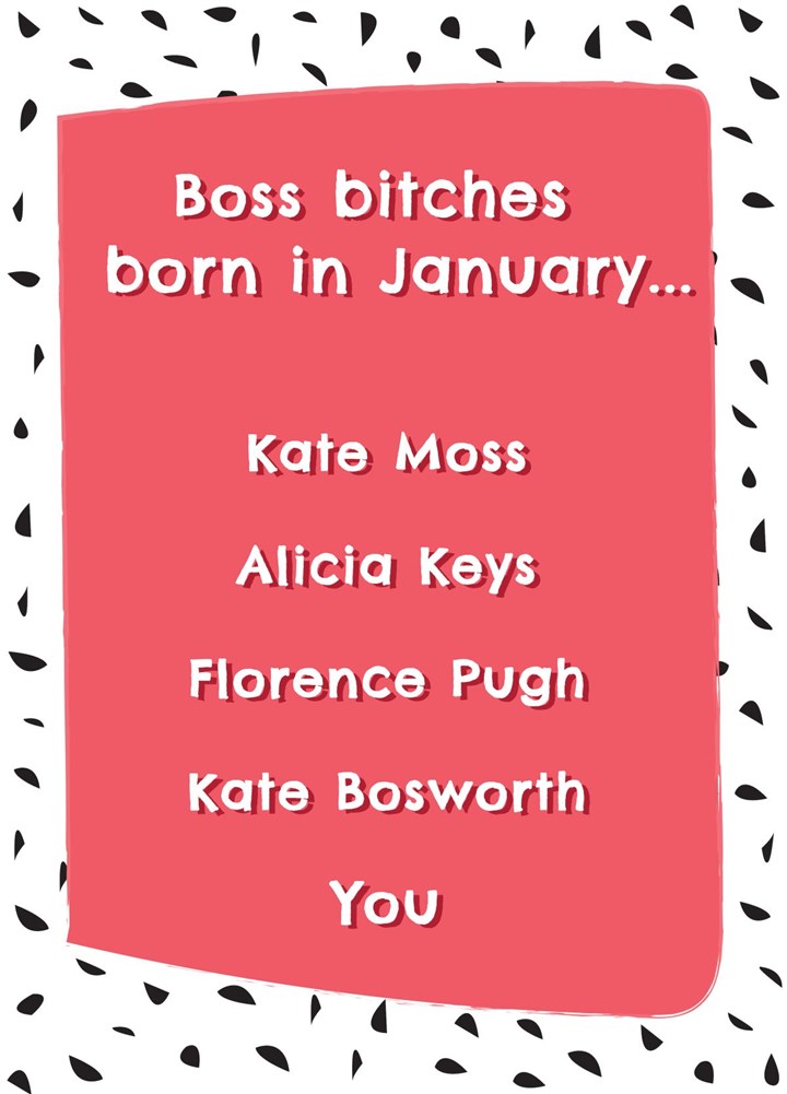 Boss Bitches Born In January - Happy Birthday Card