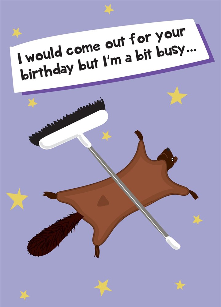 Squirrel Fakes Death - Happy Birthday Card