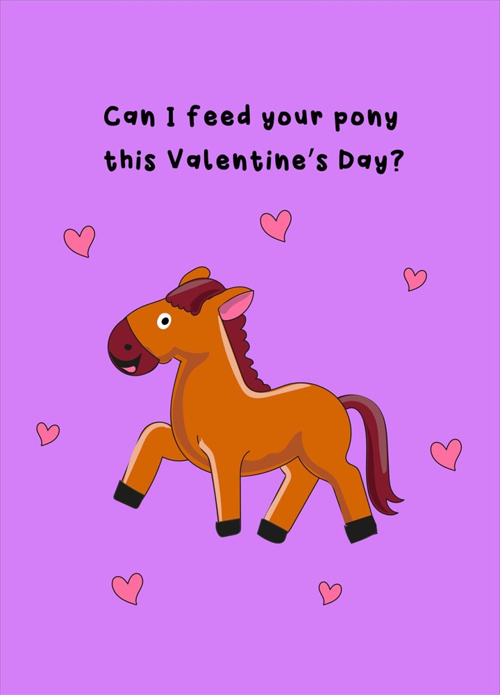 Can I Feed Your Pony - Happy Valentine's Day Card