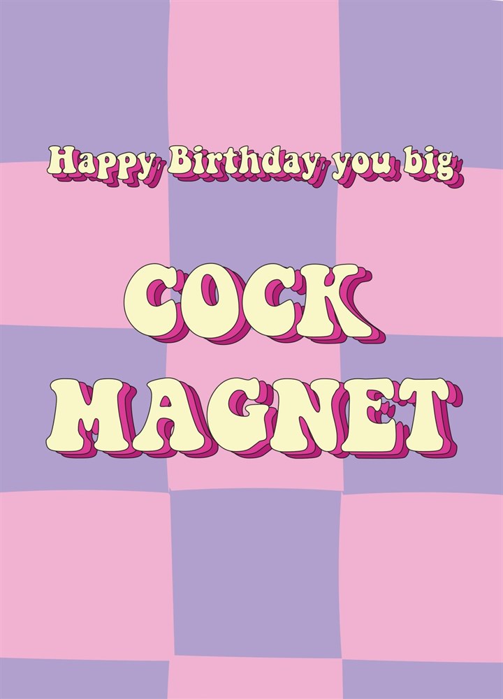 Happy Birthday Cock Magnet Card