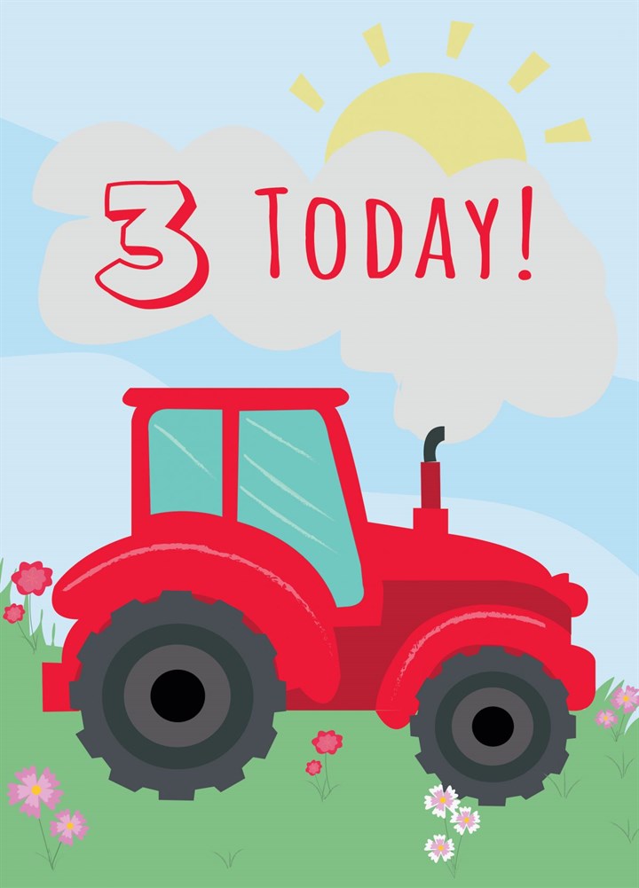 3rd Birthday Tractor Card