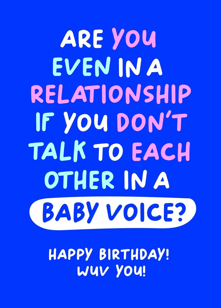 Husband Baby Voice Birthday Card