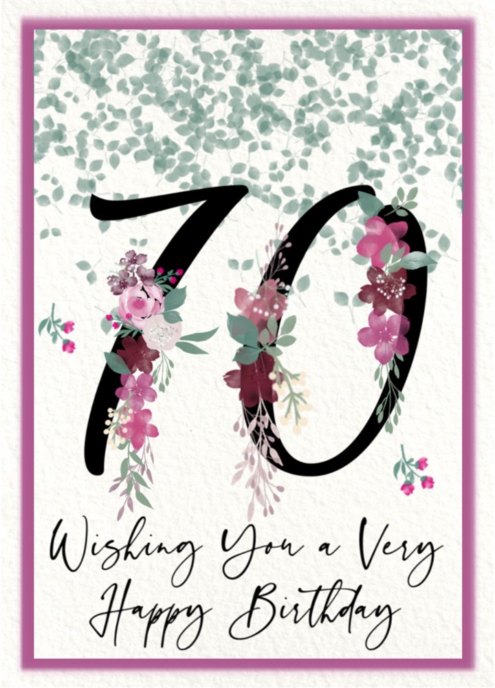 Wishing You A Very Happy Birthday 70 Card