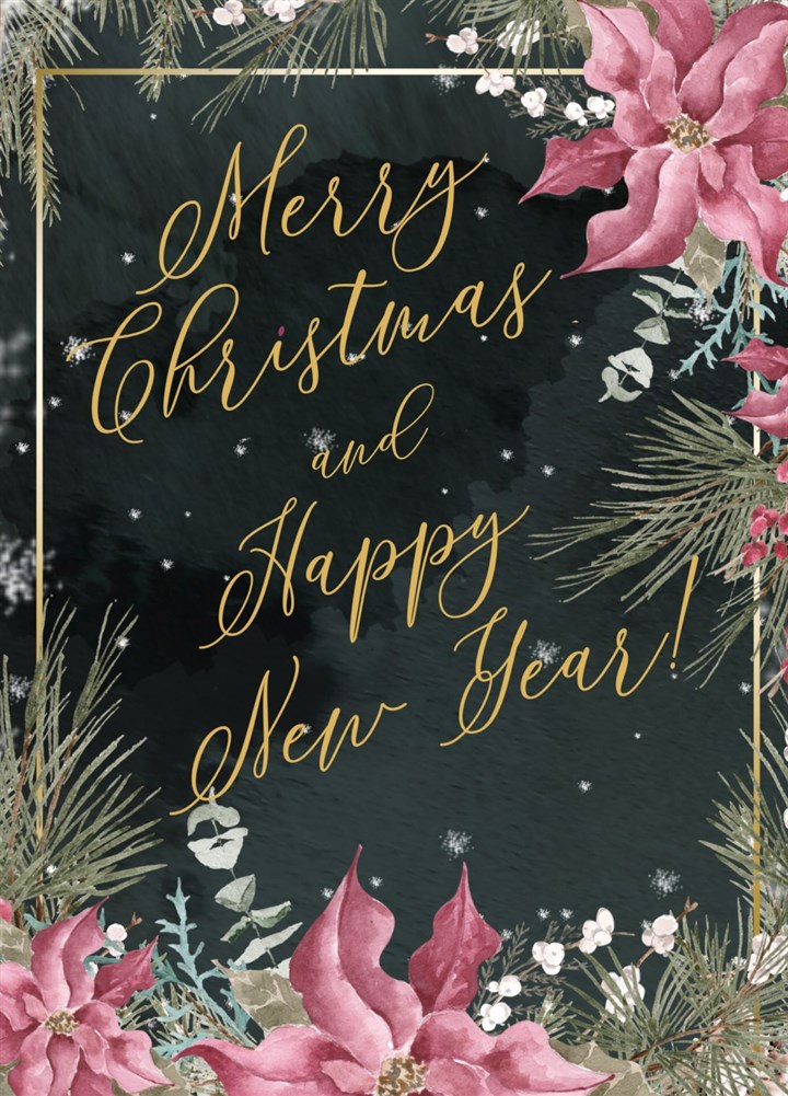Merry Christmas And Happy New Year Card