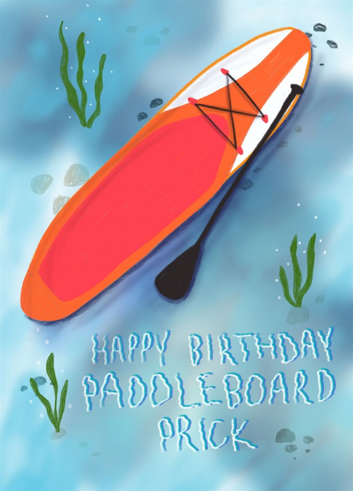 Happy Birthday Paddleboard Prick Card