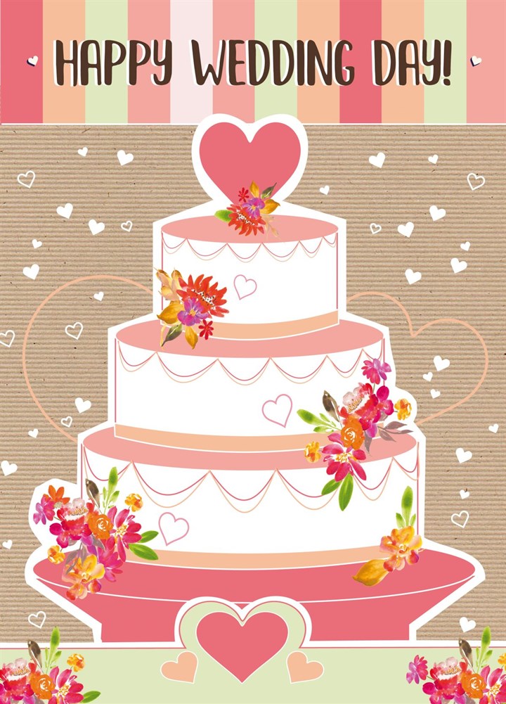 Happy Wedding Day, Wedding Cake Card