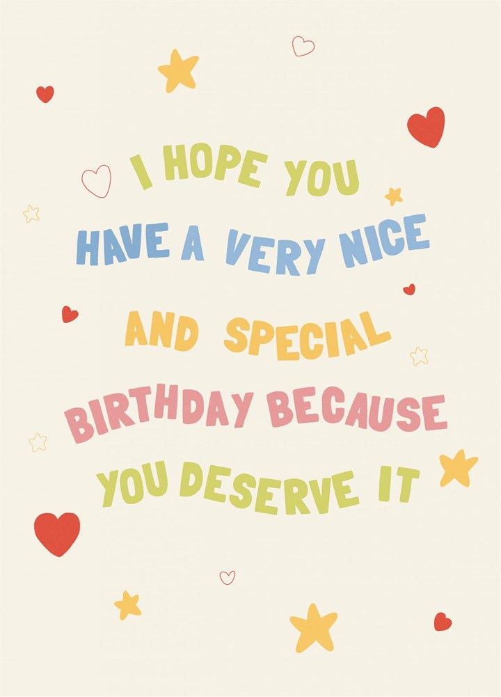 Nice And Special Birthday Card