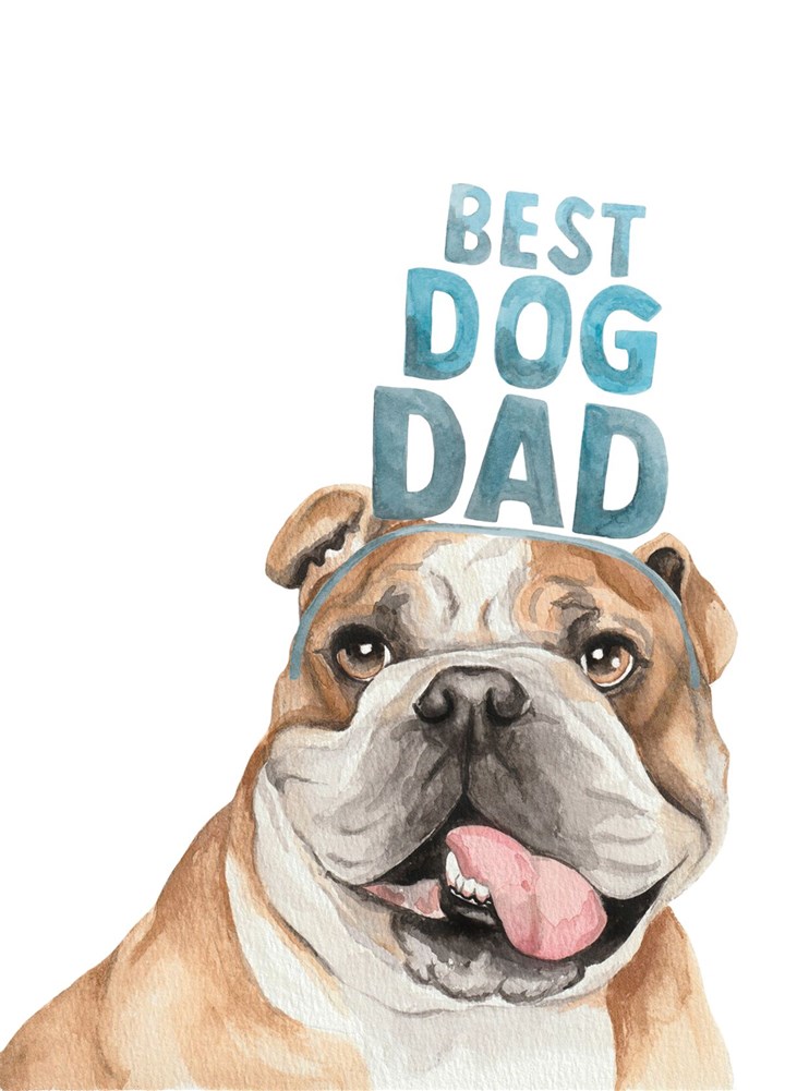 Best Dog Dad Bulldog Card