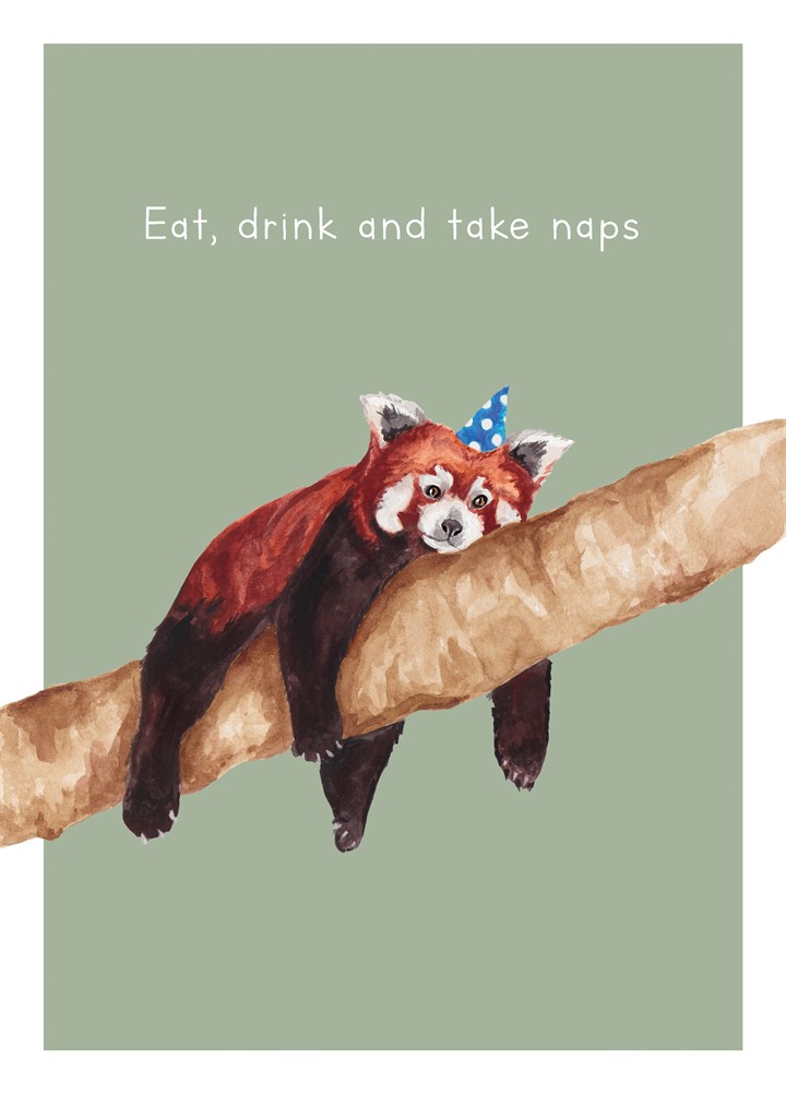 Eat, Drink And Take Naps Card