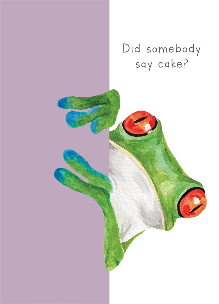 Frog Looking For Cake Card