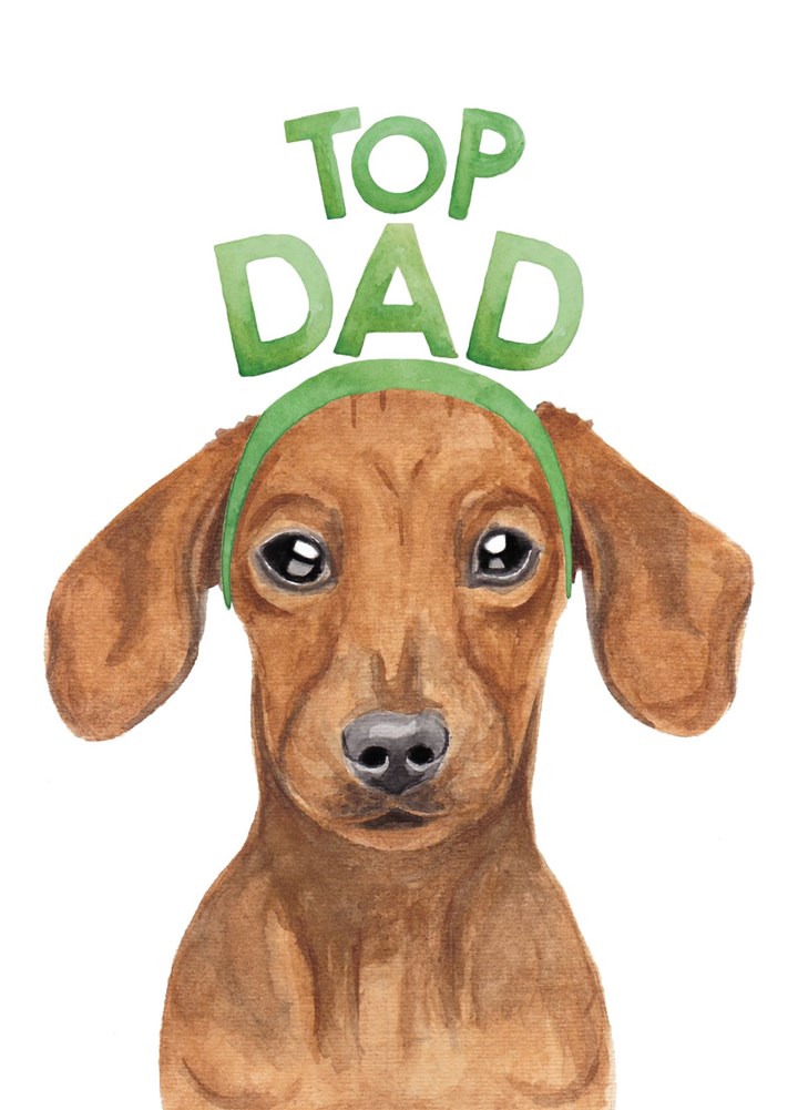 Dachshund Top Dad Card