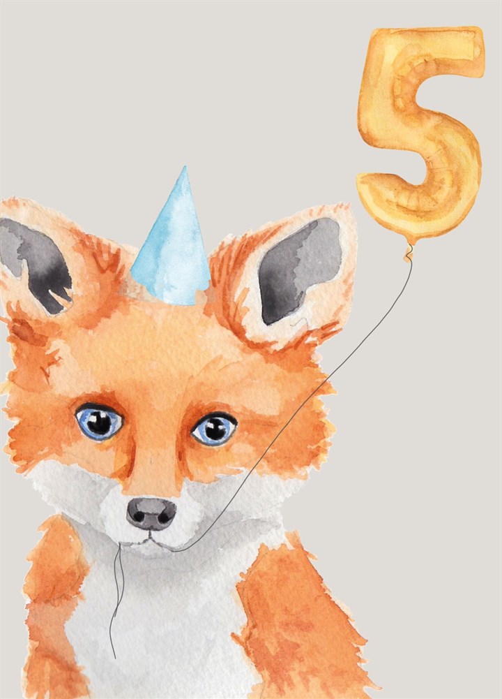Fox 5th Birthday Card