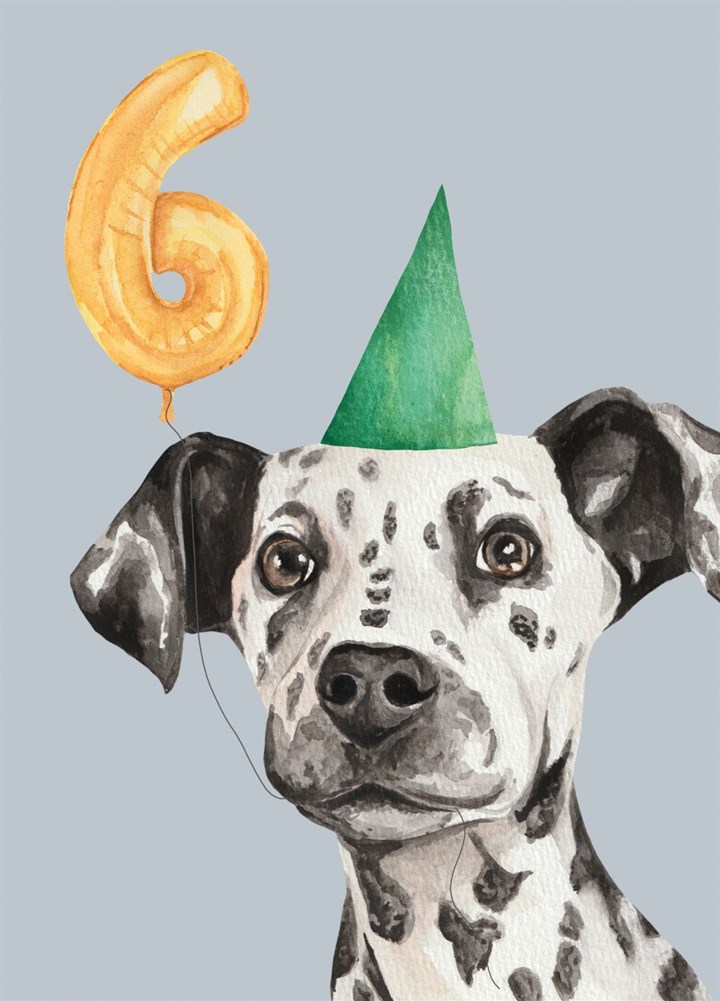 Dalmatian 6th Birthday Card